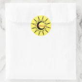Shining Sun Crescent Moon Thunder_Cove Ronde Sticker (Tas)
