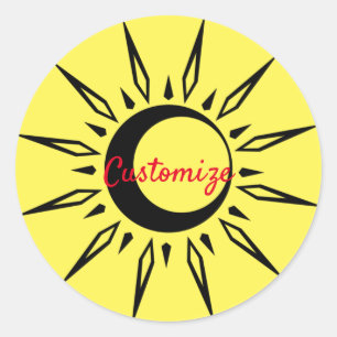 Shining Sun Crescent Moon Thunder_Cove Ronde Sticker