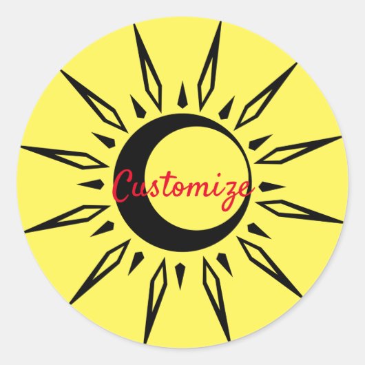 Shining Sun Crescent Moon Thunder_Cove Ronde Sticker (Voorkant)