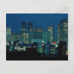 Shinjuku skyline bij de schemering, Tokio, Japan Briefkaart