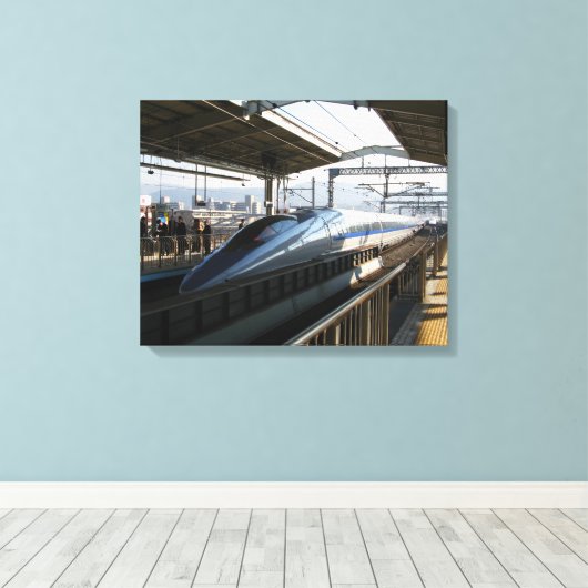 Shinkansen uit de 500-reeks 新 線 Bullet Train Canvas Afdruk (Insitu (Houten vloer))