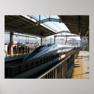 Shinkansen uit de 500-reeks 新 線 Bullet Train Poster
