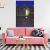 Shinkawa bij Night Kawase Hasui Canvas Afdruk (Insitu (Woonkamer))