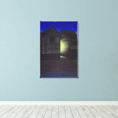 Shinkawa bij Night Kawase Hasui Canvas Afdruk (Insitu (Houten vloer))