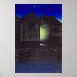 Shinkawa bij Night Kawase Hasui Poster