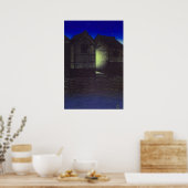 Shinkawa bij Night Kawase Hasui Poster (Keuken)