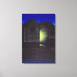 Shinkawa 's Nachts Kawase Hasui Canvas Afdruk
