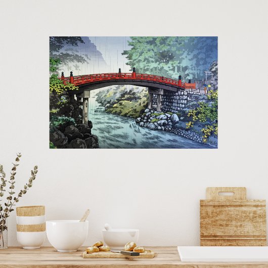 Shinkyo Bridge bij Nikko van Tsuchiya Koitsu Poster (Keuken)