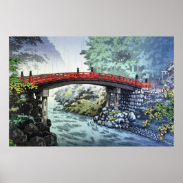 Shinkyo Bridge bij Nikko van Tsuchiya Koitsu Poster