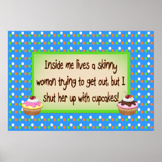 Shinny Women and cupcakes poster