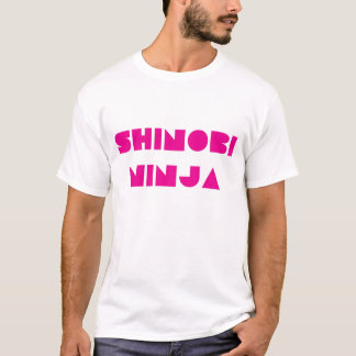SHINOBI NINJA LOGO WHITE PINK T-SHIRT