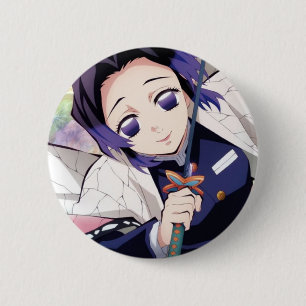 Shinobu Kocho broche van de anime Demon Slayer Ronde Button 5,7 Cm