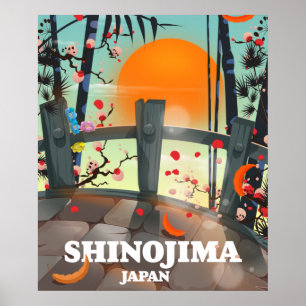 Shinojima reisposter kaart poster
