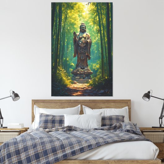 Shinrin no Hotoke (Boeddha van het bos) Canvas Afdruk (Insitu (Slaapkamer))