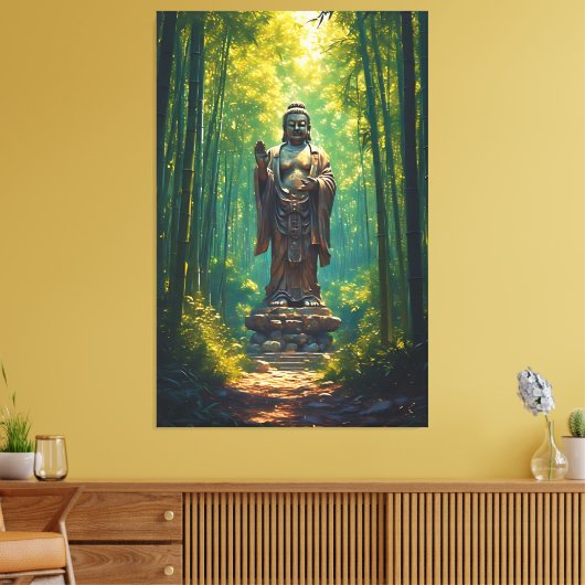 Shinrin no Hotoke (Boeddha van het bos) Canvas Afdruk (Insitu (Woonkamer))