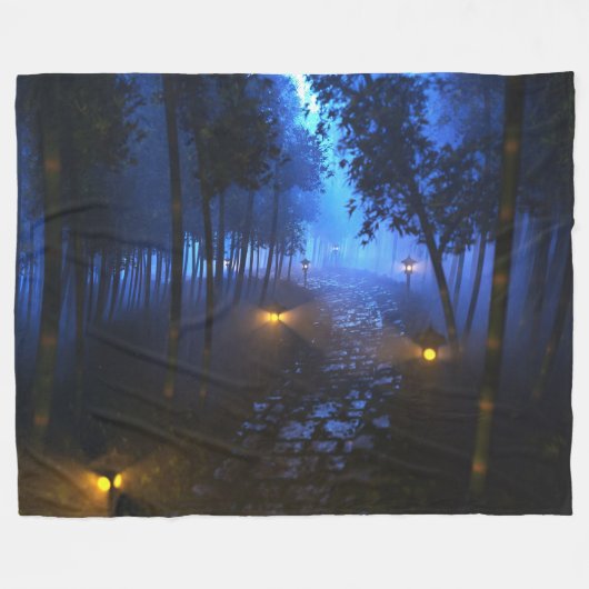 Shinrin Yoku (Night) Fleece Deken (Voorkant (Horizontaal))