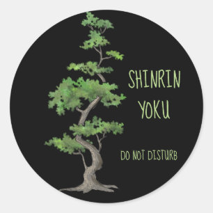 Shinrin~Yoku verstoort geen boombaden Ronde Sticker
