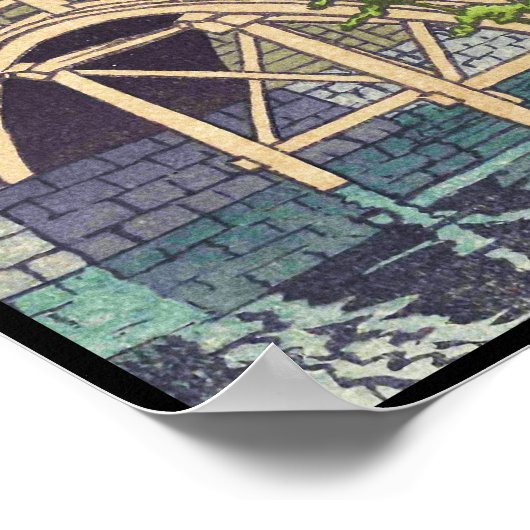 Shinto en zijn architectuur, Kameido Bridge Kawase Poster (Hoek)