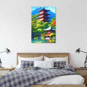 Shinto Sereniteit: De Ziel van de Tuin Canvas Afdruk
