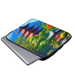 Shinto Sereniteit: De Ziel van de Tuin Laptop Sleeve