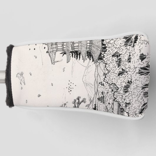 Shinto Shrine Fuji Edo Period Japan Shogun Inspire Golfheadcover (Voorkant)