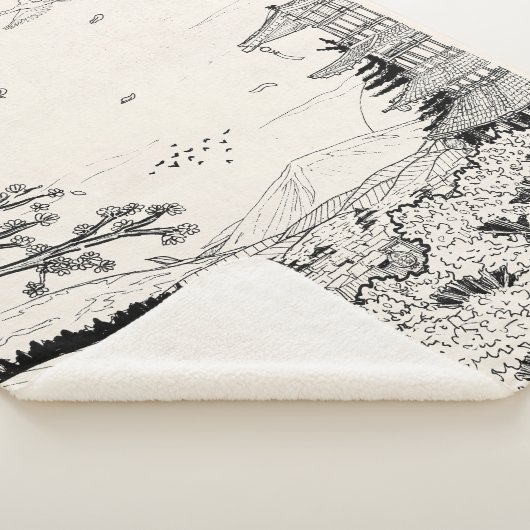 Shinto Shrine Fuji Edo Period Japan Shogun Inspire Sherpa Deken (3/4)