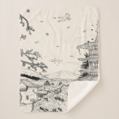 Shinto Shrine Fuji Edo Period Japan Shogun Inspire Sherpa Deken (Voorkant)