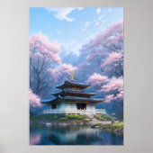 Shinto Temple Blossom Poster (Voorkant)