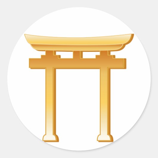 Shinto Torii Gate Ronde Sticker (Voorkant)