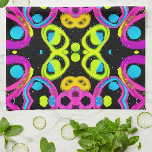 shiny Abstract art Theedoek (Gevouwen)