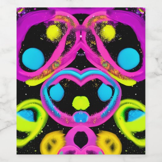 shiny Abstract art Wijn Etiket (Enkel label)