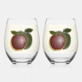 Shiny Apples Fruit Specks Wijnglas Zonder Voet (Voorkant)
