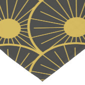 Shiny Art Deco Gold Sun Patroon op zwart Korte Tafelloper (Hoek)