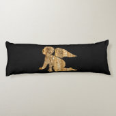 Shiny Baby Angel Wings Black Gold Angelic Lichaamskussen (Achterkant)