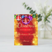 Shiny Baubles Kerstdiner Uitnodiging (Staand voorkant)