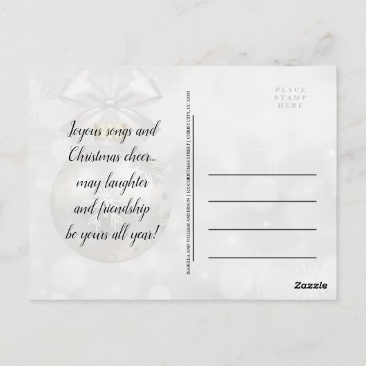 Shiny Baubles Kerstdiner Uitnodiging (Achterkant)