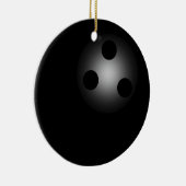 Shiny Black Bowling Ball Bowlers Novelty Kerstmis Keramisch Ornament (Rechts)