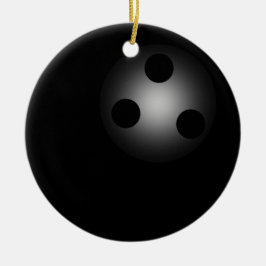 Shiny Black Bowling Ball Bowlers Novelty Kerstmis Keramisch Ornament