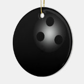 Shiny Black Bowling Ball Bowlers Novelty Kerstmis Keramisch Ornament (Links)