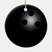 Shiny Black Bowling Ball Bowlers Novelty Kerstmis Keramisch Ornament (Achterkant)