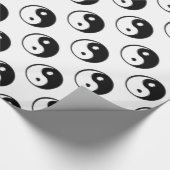 Shiny Black White Yin Yang Symbol Cadeaupapier (Hoek)