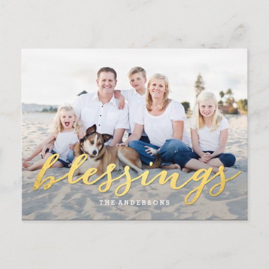 Shiny Blessings Holiday Photo Card Briefkaart (Voorkant)