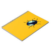 Shiny Blue Beetle Illustratie Notitieboek (Linkerzijde)