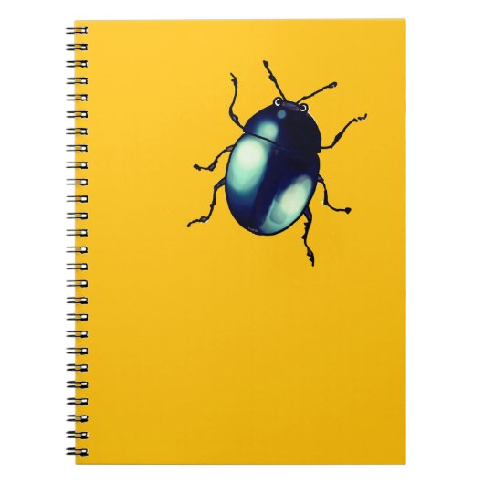 Shiny Blue Beetle Illustratie Notitieboek (Voorkant)