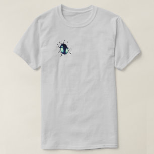 Shiny Blue Beetle Illustratie T-shirt