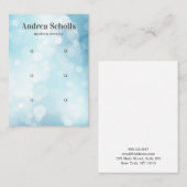 Shiny Blue Bokeh Jewelry 3 Earring Display Visitekaartje (Voorkant / Achterkant)