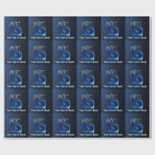 Shiny Blue Chanukkah Menorah Cadeaupapier (Vlak)