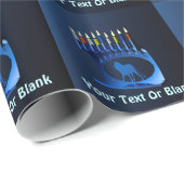 Shiny Blue Chanukkah Menorah Cadeaupapier (Rol Hoek)