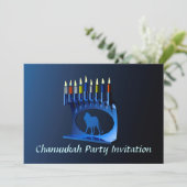 Shiny Blue Chanukkah Menorah Kaart (Staand voorkant)