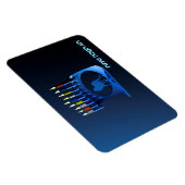 Shiny Blue Chanukkah Menorah Magneet (Rechterzijde)